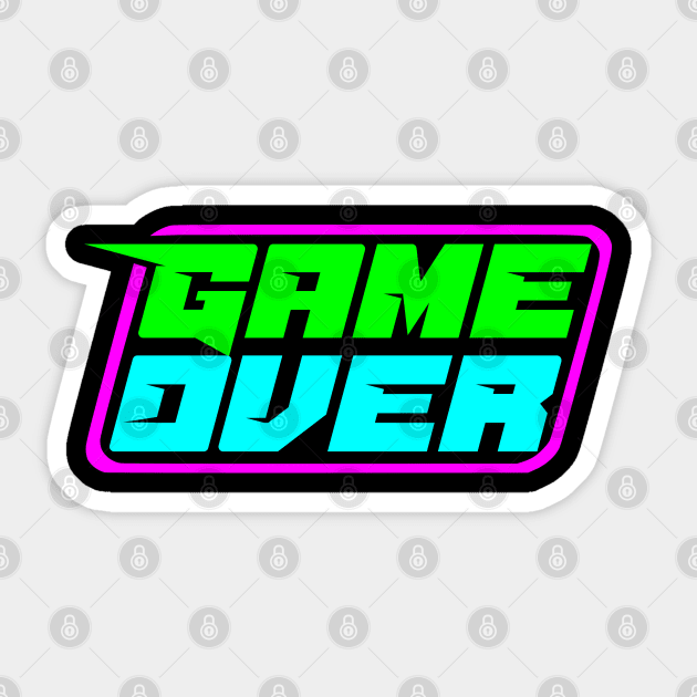 Game over vintage 80s eighties neon retro video game Sticker by SpaceWiz95